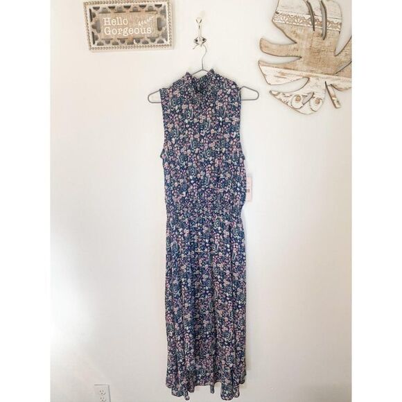 Nanette Lepore High Low Sleeveless Floral Dress in Blue Size 10 NWT - Picture 3 of 6